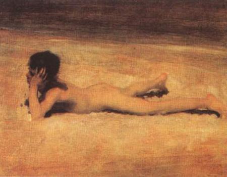 John Singer Sargent Ragazzo nudo sulla spiaggia oil painting image
